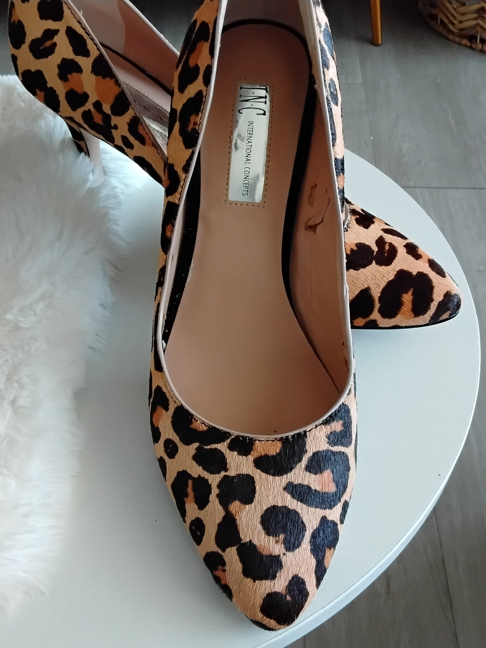 INC International Concepts Leopard-Print Pointed Toe Pumps NWOB Read description